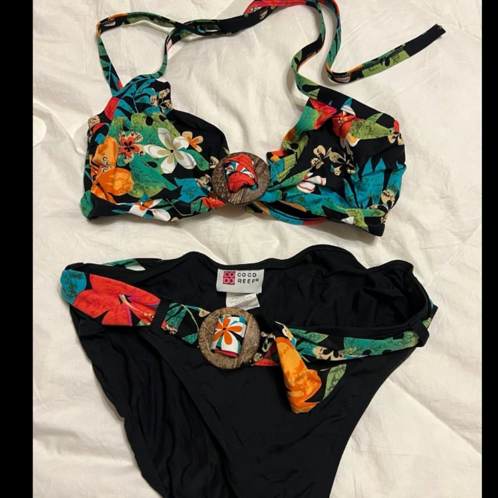 Coco Reef black and multicolor bikini size M womens swimsuit